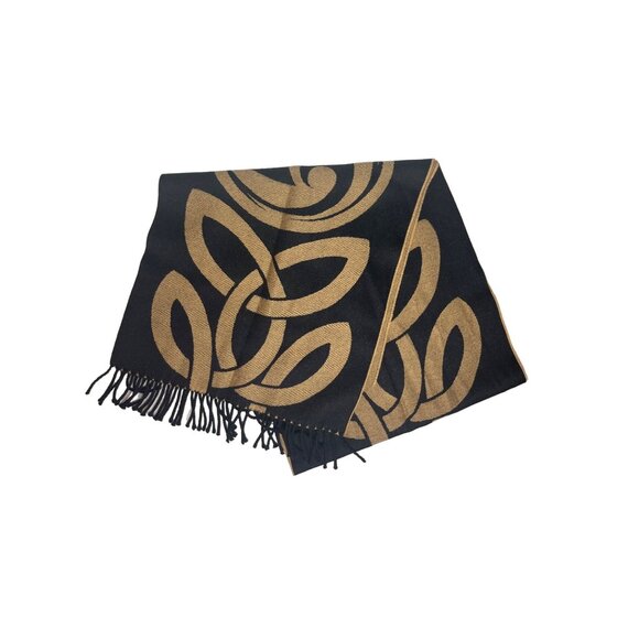 Peter James Womens Pure Wool Scarf Black Cooper Reversible Size OS - Picture 1 of 5